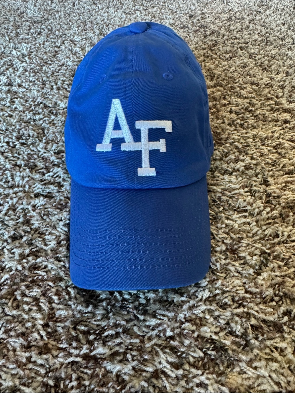 Top of the World Blue Baseball Cap with White AF Embroidery